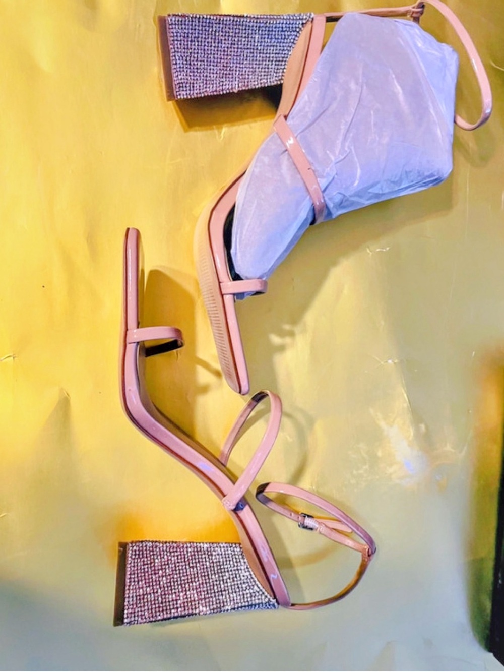 Inc Women's Nude Block Heel Strappy Sandals size 10